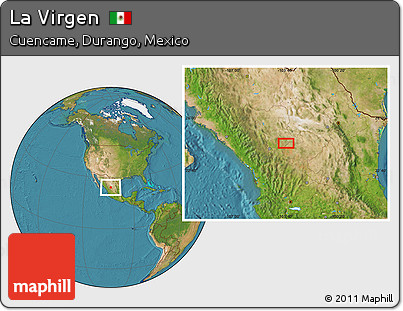 Satellite Location Map of La Virgen