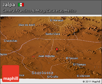 Physical Panoramic Map of Jalpa