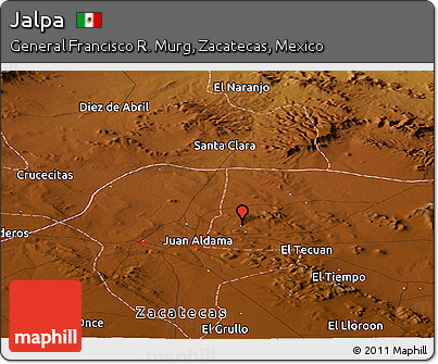 Physical Panoramic Map of Jalpa