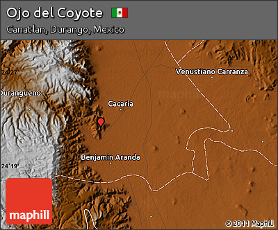 Physical Map of Ojo Del Coyote