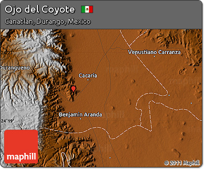 Physical Map of Ojo Del Coyote