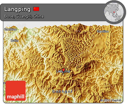 Physical 3D Map of Langping