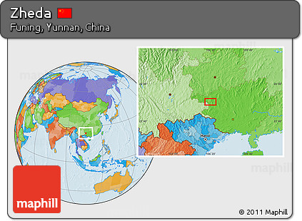 Political Location Map of Zheda