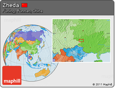 Political Location Map of Zheda