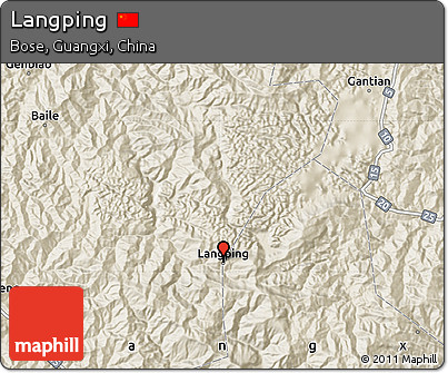 Shaded Relief Map of Langping