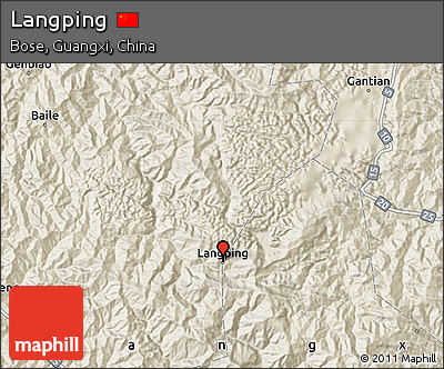 Shaded Relief Map of Langping