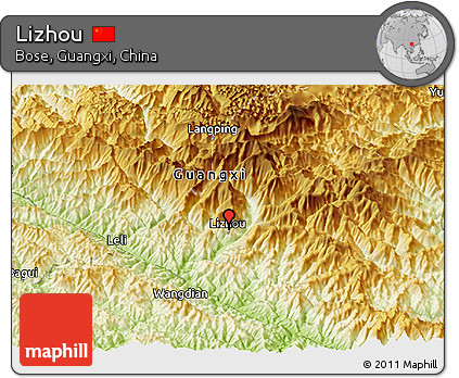 Physical Panoramic Map of Lizhou