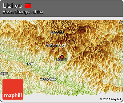 Physical Panoramic Map of Lizhou