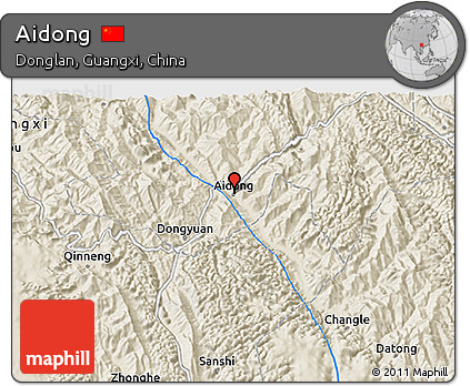 Shaded Relief 3D Map of Aidong