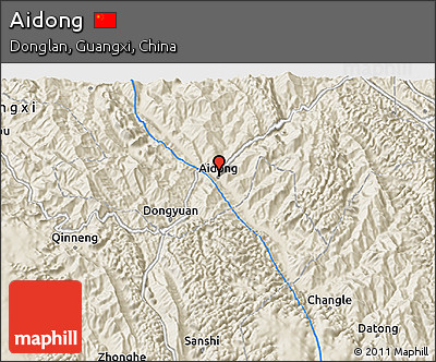 Shaded Relief 3D Map of Aidong