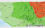 Political 3D Map of the area around 24° 22' 49" N, 107° 1' 30" W