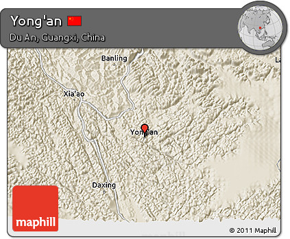 Shaded Relief 3D Map of Yong'an
