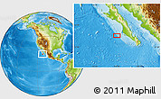 Physical Location Map of the area around 24° 22' 49" N, 112° 58' 29" W