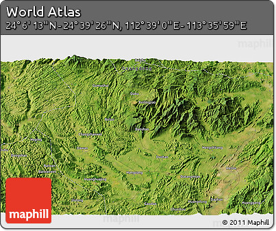 Satellite 3D Map of the Area around 24° 22' 49" N, 113° 7' 30" E