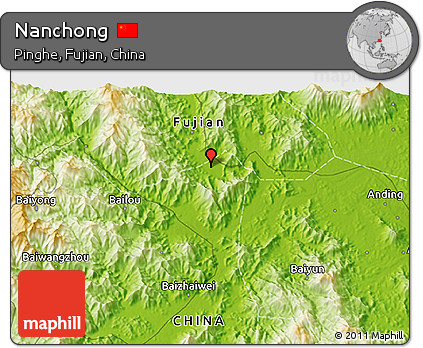 Physical 3D Map of Nanchong
