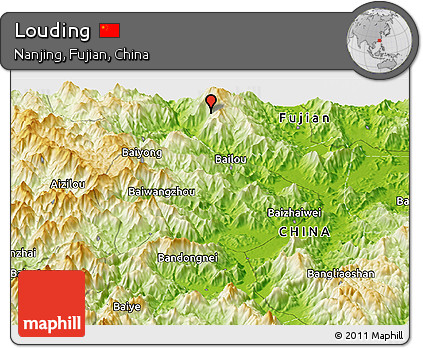 Physical Panoramic Map of Louding
