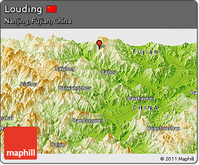 Physical Panoramic Map of Louding