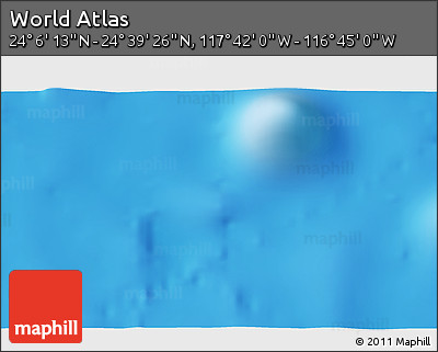 Physical 3D Map of the Area around 24° 22' 49" N, 117° 13' 29" W