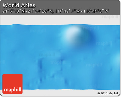 Physical 3D Map of the Area around 24° 22' 49" N, 117° 13' 29" W