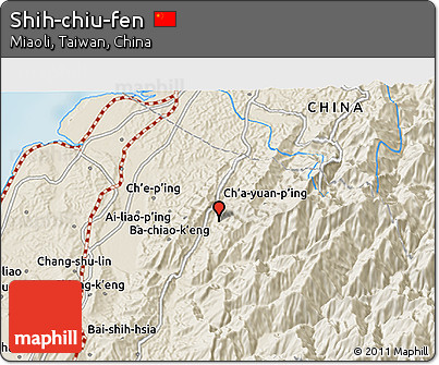 Shaded Relief 3D Map of Shih-chiu-fen