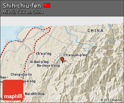 Shaded Relief 3D Map of Shih-chiu-fen