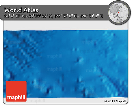 Physical 3D Map of the Area around 24° 22' 49" N, 128° 25' 30" E