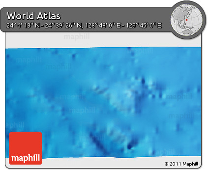 Physical 3D Map of the Area around 24° 22' 49" N, 129° 16' 30" E