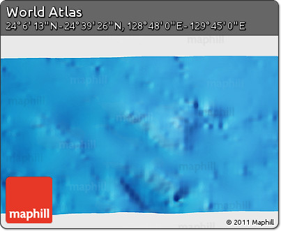 Physical 3D Map of the Area around 24° 22' 49" N, 129° 16' 30" E