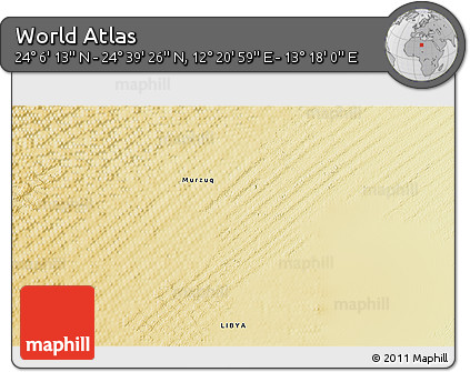 Physical 3D Map of the Area around 24° 22' 49" N, 12° 49' 29" E