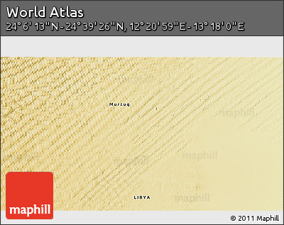 Physical 3D Map of the Area around 24° 22' 49" N, 12° 49' 29" E