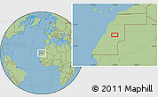 Savanna Style Location Map of the area around 24° 22' 49" N, 13° 31' 30" W