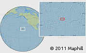 Savanna Style Location Map of the area around 24° 22' 49" N, 140° 10' 30" W, hill shading