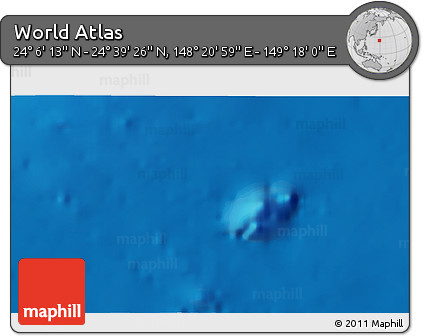 Physical 3D Map of the Area around 24° 22' 49" N, 148° 49' 29" E