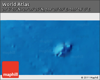 Physical 3D Map of the Area around 24° 22' 49" N, 148° 49' 29" E