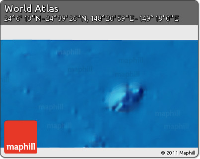 Physical 3D Map of the Area around 24° 22' 49" N, 148° 49' 29" E