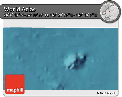 Satellite 3D Map of the Area around 24° 22' 49" N, 148° 49' 29" E