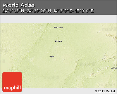Physical 3D Map of the Area around 24° 22' 49" N, 14° 31' 30" E