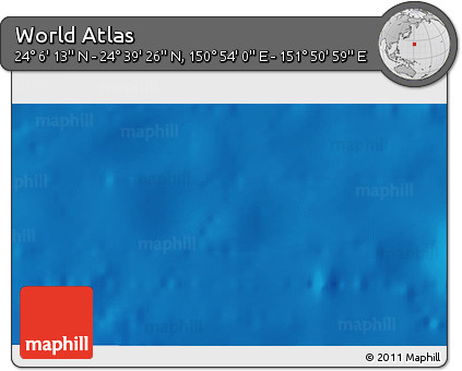 Physical 3D Map of the Area around 24° 22' 49" N, 151° 22' 30" E