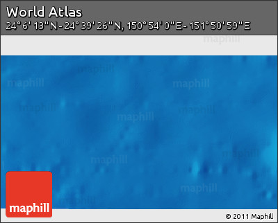 Physical 3D Map of the Area around 24° 22' 49" N, 151° 22' 30" E