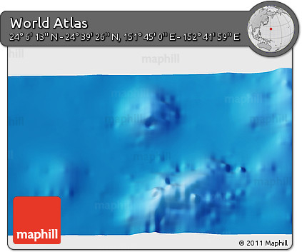 Physical 3D Map of the Area around 24° 22' 49" N, 152° 13' 29" E