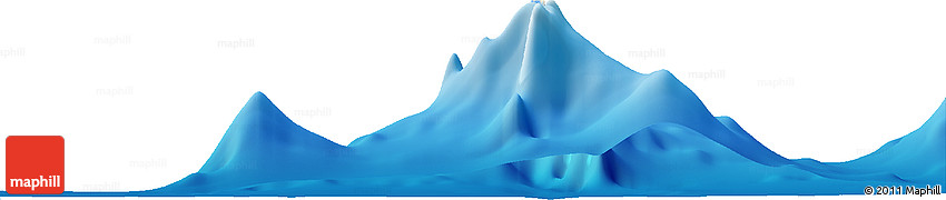 Shaded Relief Horizon Map of the Area around 24° 22' 49" N, 153° 55' 30" E
