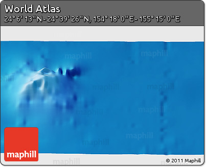 Physical 3D Map of the Area around 24° 22' 49" N, 154° 46' 30" E