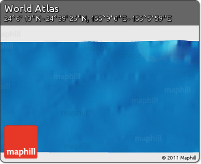 Physical 3D Map of the Area around 24° 22' 49" N, 155° 37' 30" E