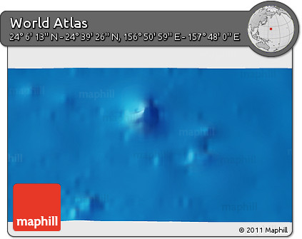 Physical 3D Map of the Area around 24° 22' 49" N, 157° 19' 29" E