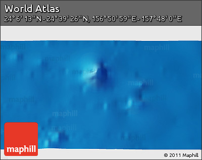 Physical 3D Map of the Area around 24° 22' 49" N, 157° 19' 29" E