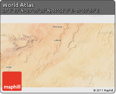 Satellite 3D Map of the Area around 24° 22' 49" N, 15° 22' 30" E