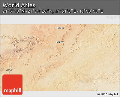 Satellite 3D Map of the Area around 24° 22' 49" N, 15° 22' 30" E