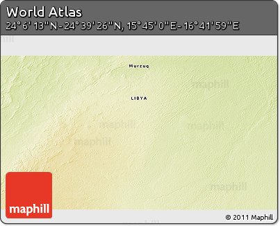 Physical 3D Map of the Area around 24° 22' 49" N, 16° 13' 30" E
