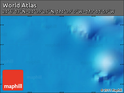 Shaded Relief Map of the Area around 24°&nbsp;22'&nbsp;49"&nbsp;N,&nbsp;174°&nbsp;10'&nbsp;30"&nbsp;W