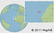 Savanna Style Location Map of the area around 24° 22' 49" N, 17° 46' 29" W